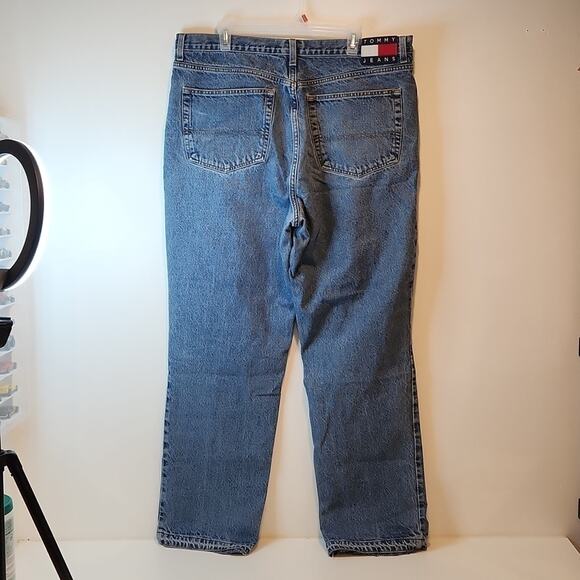 Vintage Tommy Hilfiger Y2K Denim Jeans Medium Wash Large Logo Men's Sz 40/32 - Picture 13 of 16